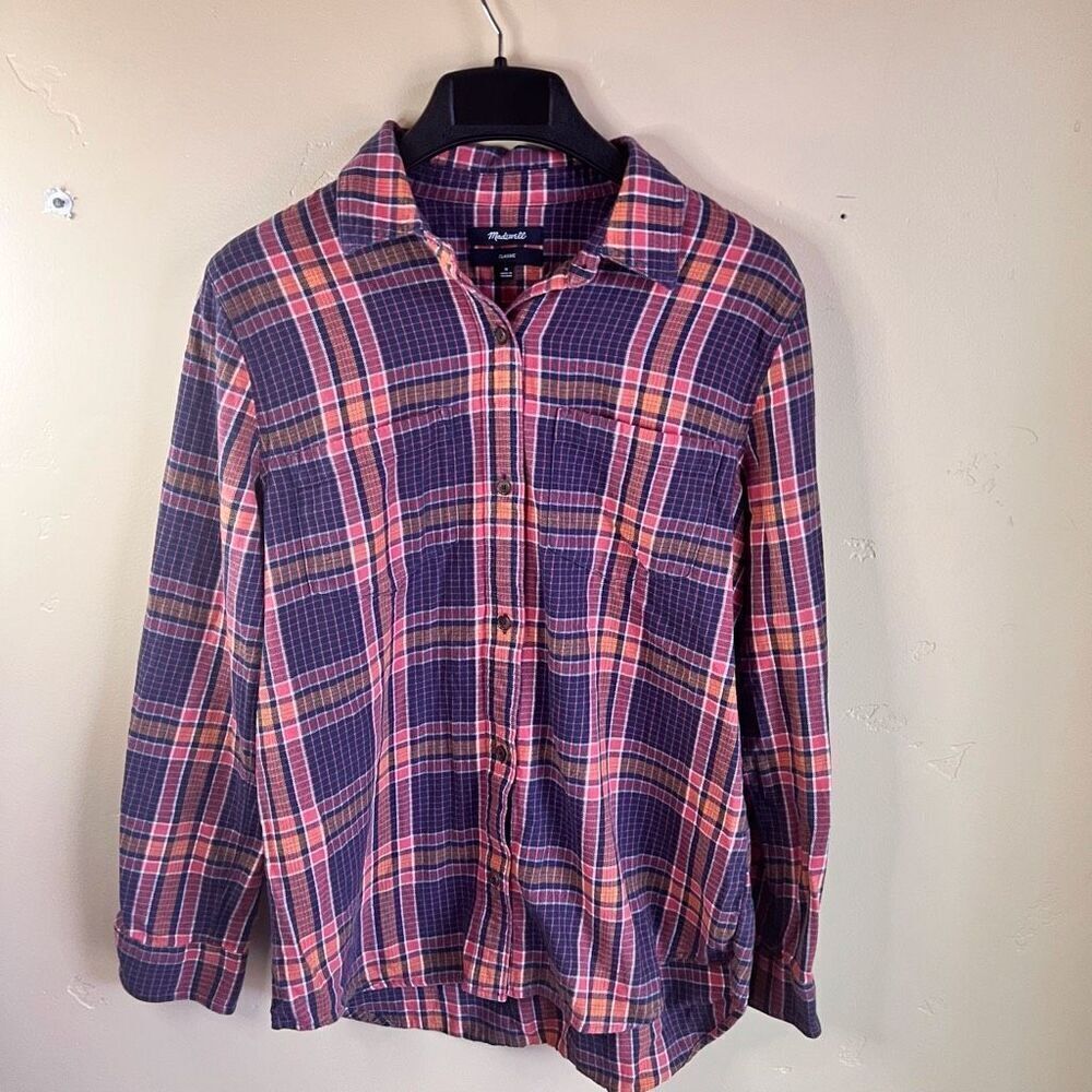 Madewell Womens Classic Ex-Boyfriend Shirt Plaid Top Size Medium Casual Outdoor
